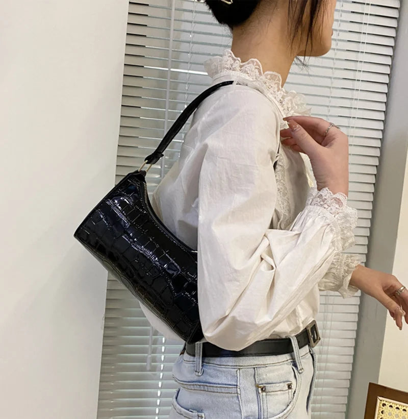 The Luxe Croc Shoulder Bag