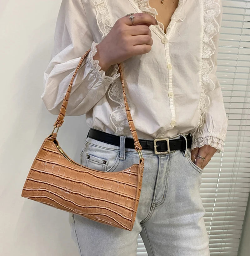 The Luxe Croc Shoulder Bag